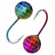 Фото шар фигурный с отверстием d 4,0 мм, вес 0,55 гр, радужный /10 шт/